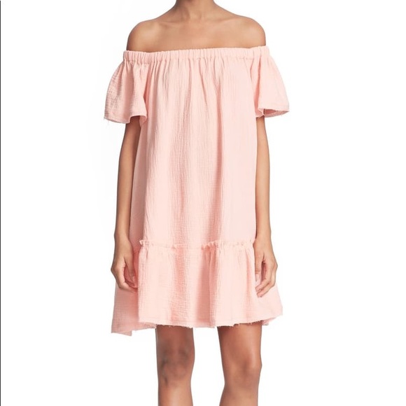 Rebecca Taylor Off the Shoulder Cotton Swing Dress - Picture 3 of 6